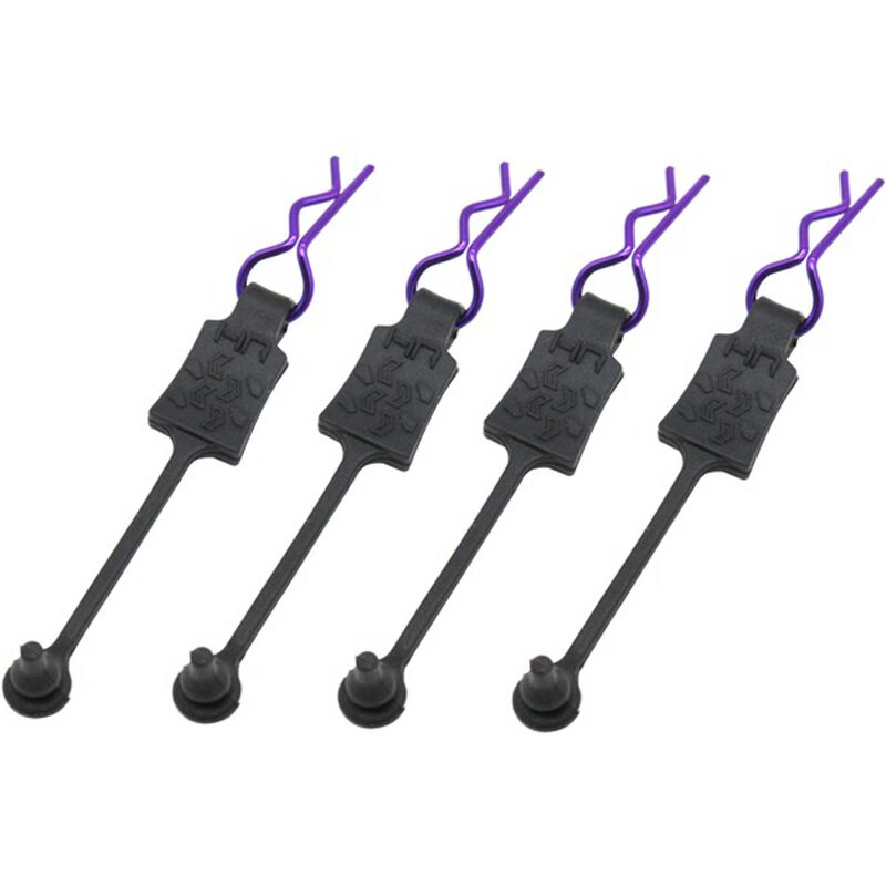Hot Racing Body Clip Retainers 1/10 (4) purple