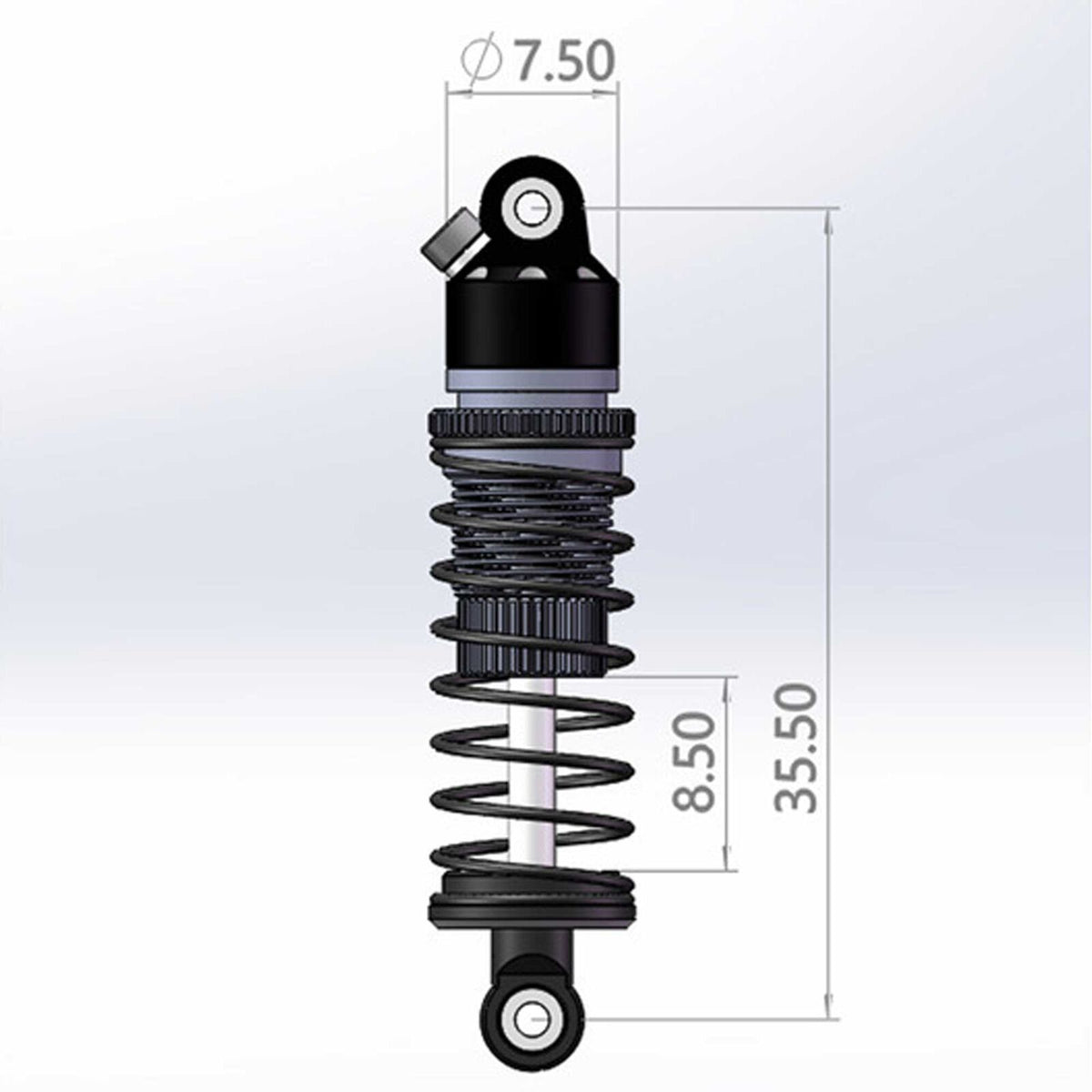 Shocks For Micro Racing Hot Racing Rear 35.5mm Aluminum Threaded Shocks (2), 1/24 Losi Micro-B ...