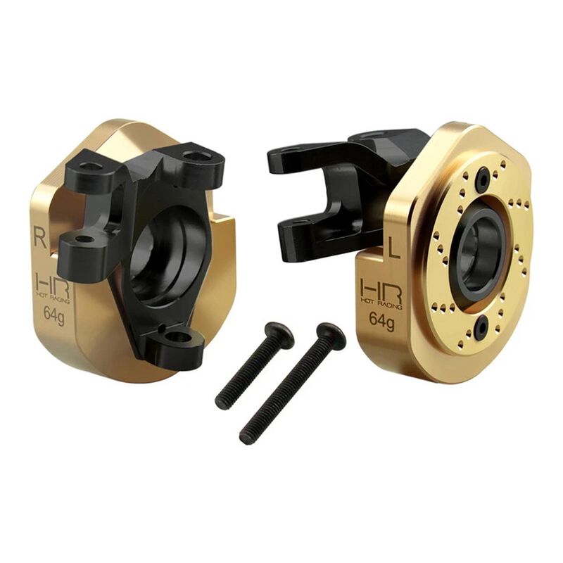 Hot Racing HRASXTT21XH Aluminum & Brass Steering Knuckle Set: Axial SCX10 III 1/10