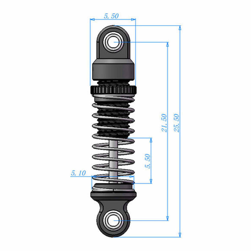 Hot Racing Adjustable Damper 21.5mm - SCX30 HRASXTY215GP