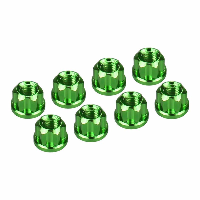 Hot Racing Green Aluminum M2 Flange Wheel Nuts - SCX30