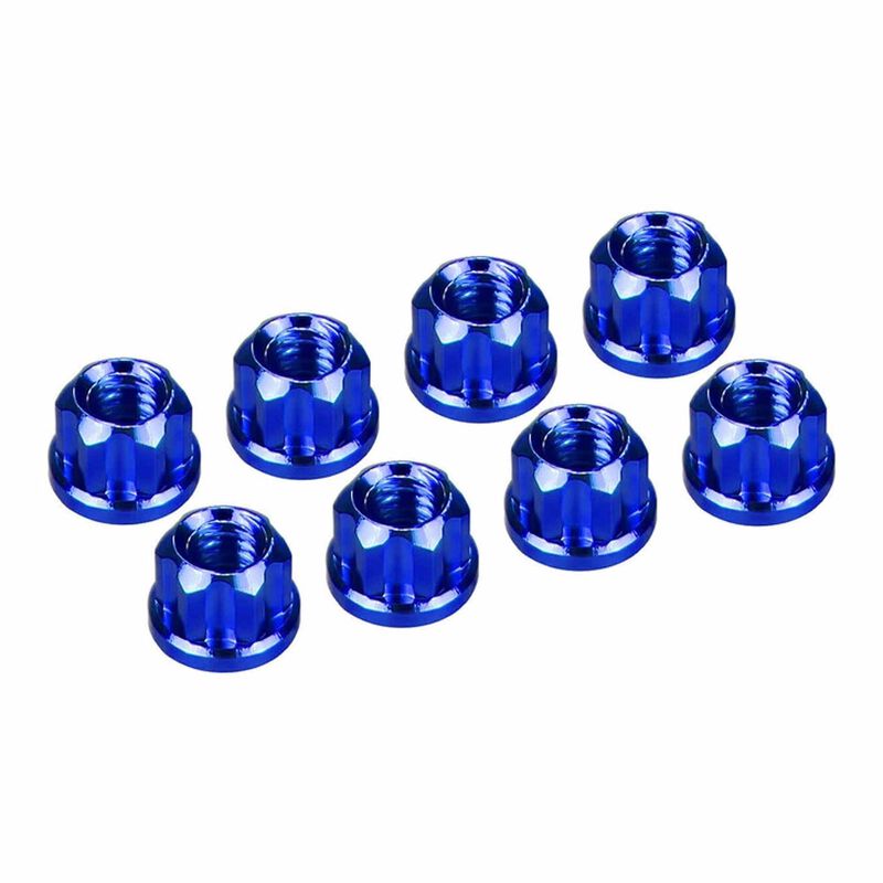 Hot Racing Blue Aluminum M2 Flange Wheel Nuts - SCX30
