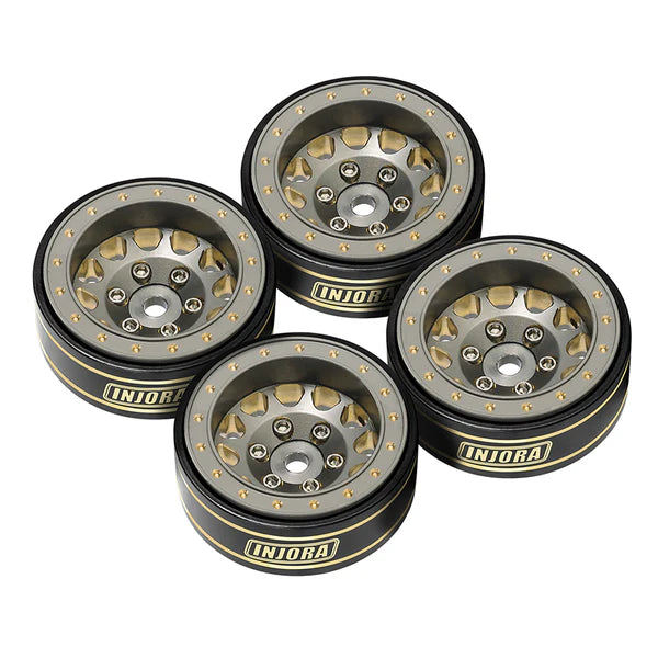 INJORA 1.0 Plus Brass Beadlock Wheel for 1/24 1/18 RC Crawler SCX24 TRX4M FCX24 (W1107)