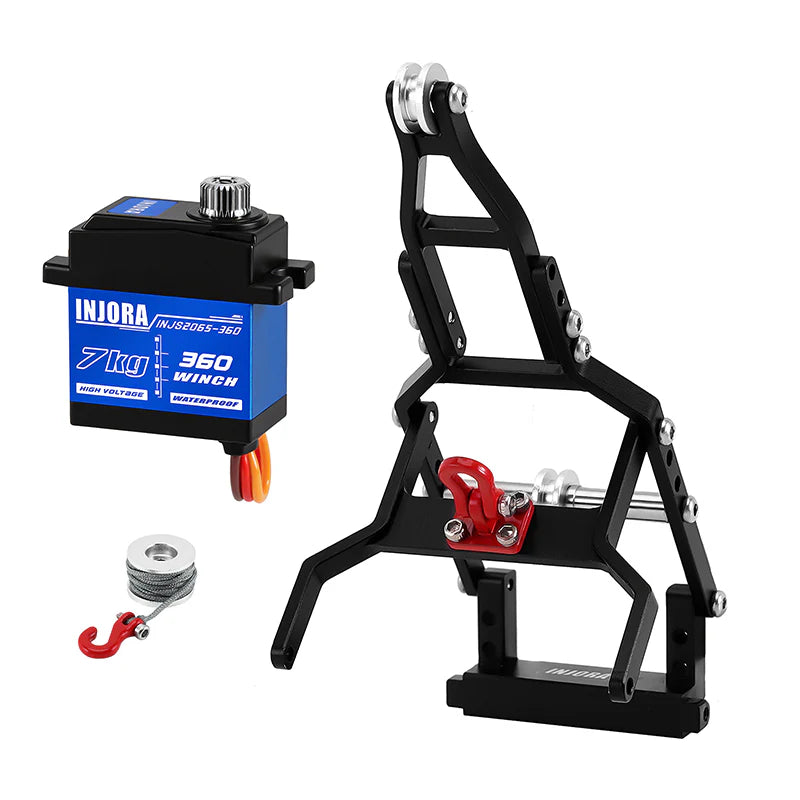 INJORA Tow Truck Crane Kit & INJS2065-360 Winch Servo for 1/18 TRX4M