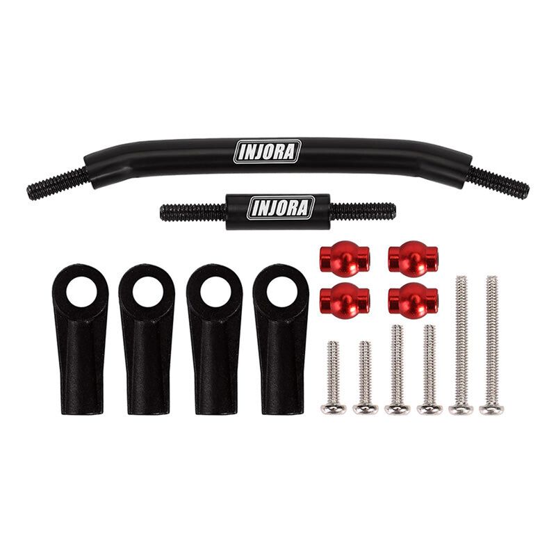 INJORA Stainless Steel Steering Links for SCX24 Black