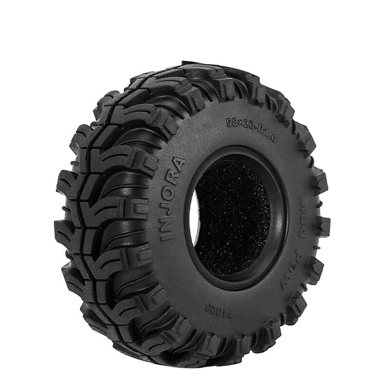 INJORA IINJYQT-1023 INJORA 1/24 Mud Paw Front/Rear 1.0" (2.8" OD) Rock Crawler Tires & Inserts (4)y)
