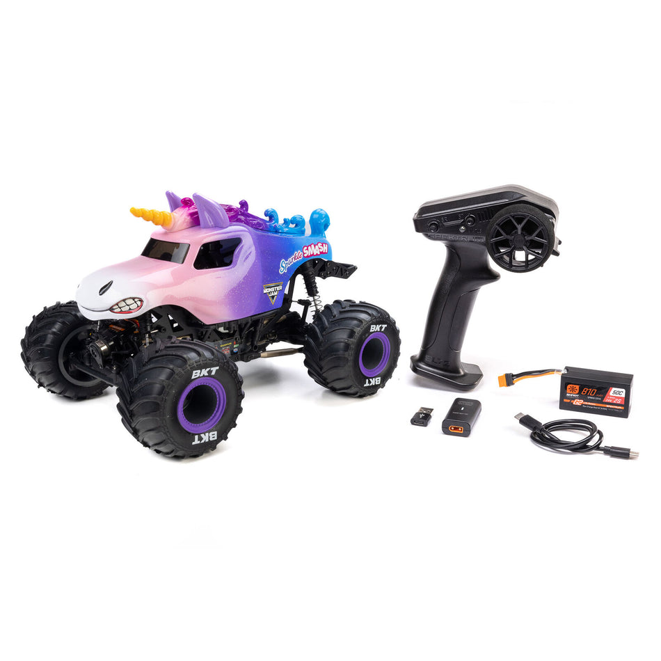 Losi LOS01026T5 Mini LMT: Sparkle Smash Brushed RTR 1/18 4x4 Solid Axle Monster Truck