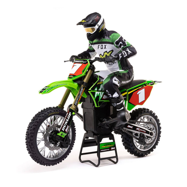 Losi 1/4 Promoto-MX Motorcycle RTR with Battery and Charger, Pro Circuit Green