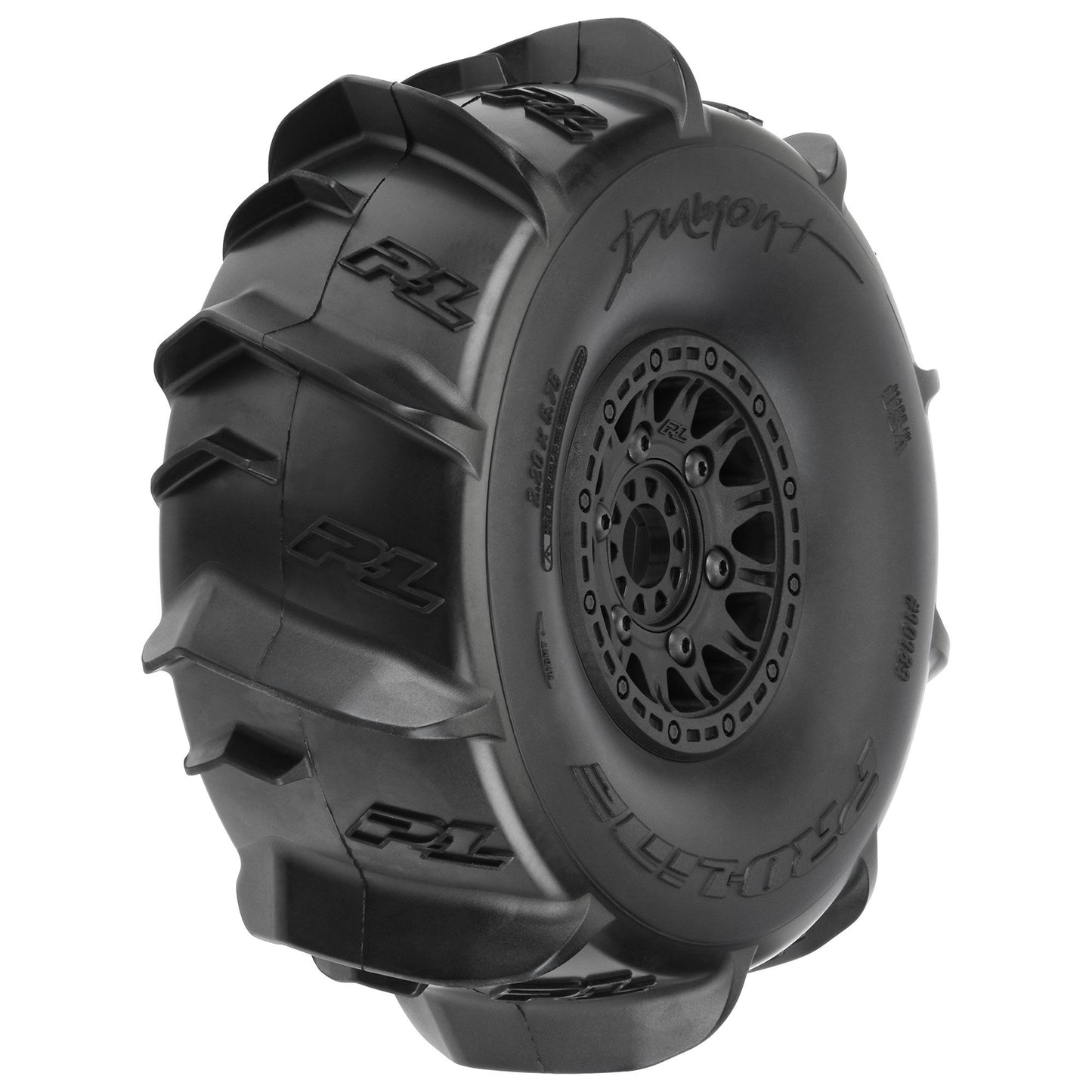 Dumont Sand/Snow Tires Mounted on Raid Black 6x30 Removable 17mm Hex Wheels (2) for Mojave 6S and UDR Front or Rear