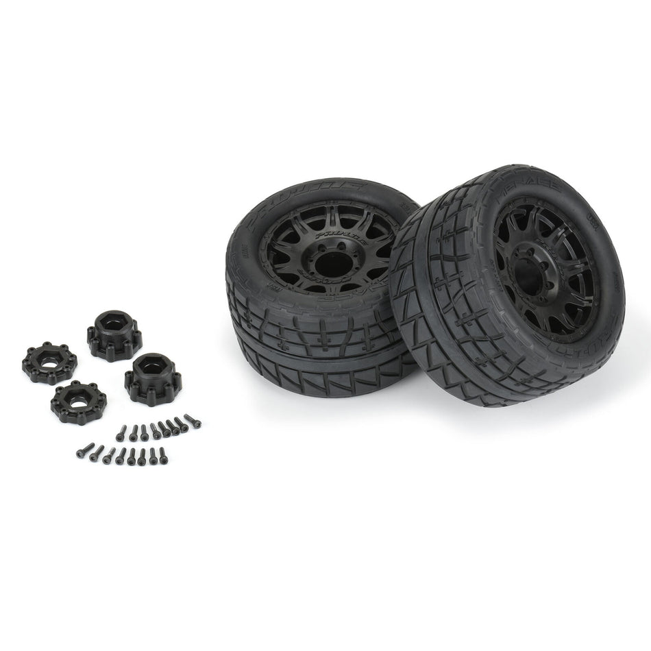 Pro-Line 1/8 Menace HP F/R 3.8 MT MTD 17mm Blk Raid (2)