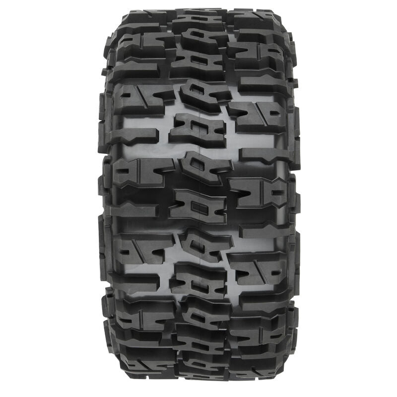 Pro-Line Trencher 5.7in Tires Mounted on Raid Black 8x48 Removable 24mm Hex Wheel 2 for X-MAXX, KRATON 8S & Other Large Vehicles Front or Rear