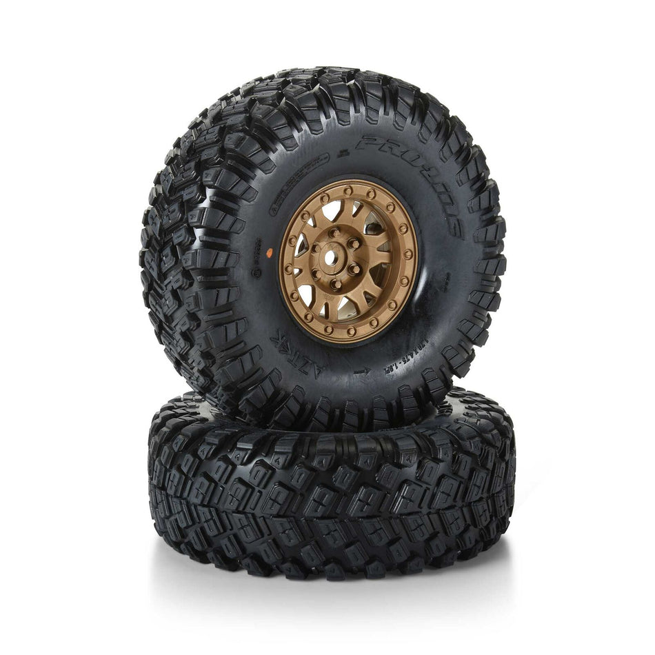 Pro-Line Aztek G8 1.9" Crawler Tires Mounted on Bronze 12mm Wheels (2) – PRO1025415 Limited Edition