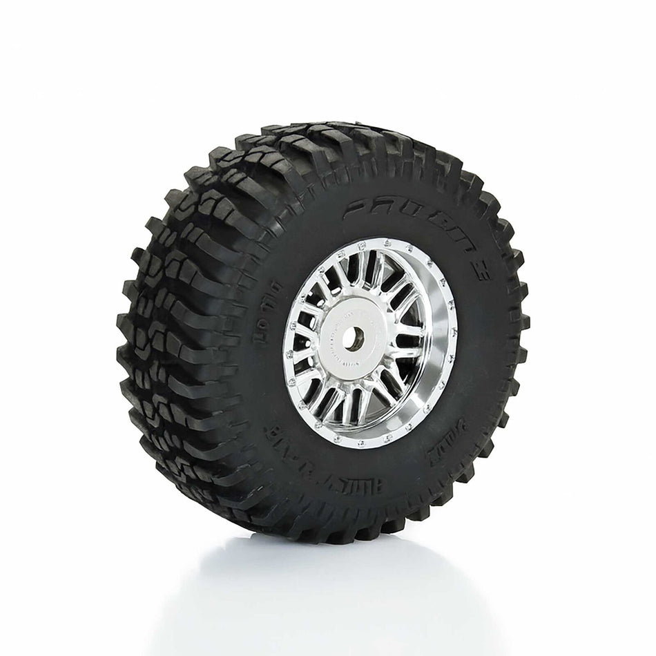 Pro-Line Flat Iron F/R Tires Mounted 12mm Hex Chrome Diablo (4) for Arrma Typhon Grom