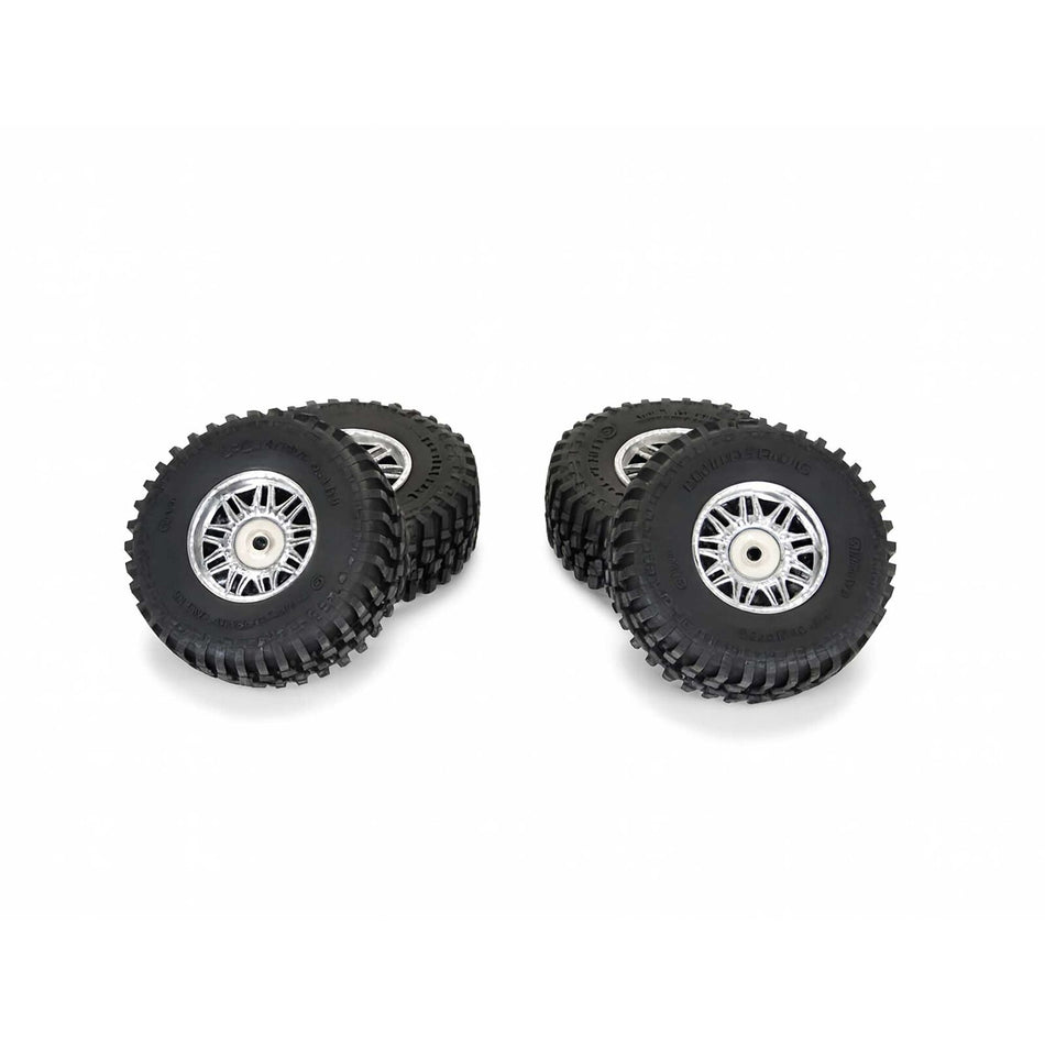 Pro-Line Flat Iron F/R Tires Mounted 12mm Hex Chrome Diablo (4) for Arrma Typhon Grom