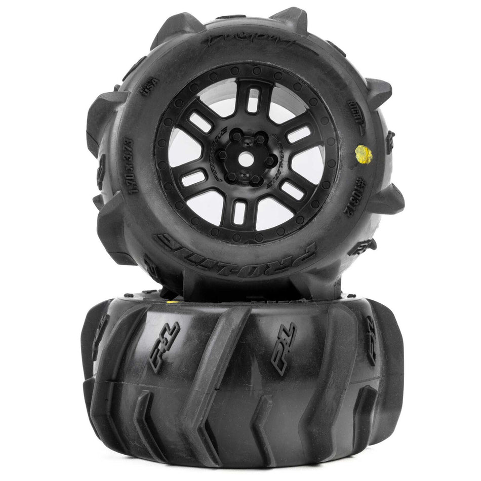 Pro-Line Racing 1/16 Dumont Front/Rear Paddle Tires Mounted 12mm Black Split Six (2): ARRMA MINI KRATON 1/9 In Stock  Pro-Line Racing 1/16 Dumont Front/Rear Paddle Tires Mounted 12mm Black Split Six (2): ARRMA MINI KRATON