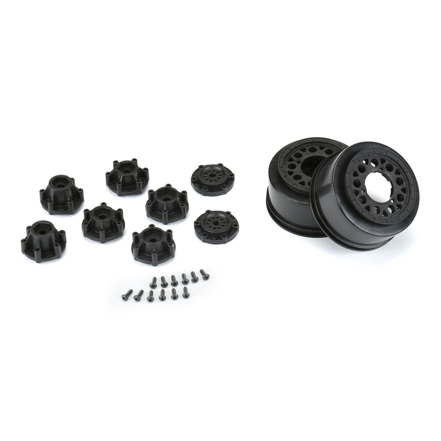 Showtime 2.2"/3.0" Black 3x30 Removable Hex (12mm & 14mm) SC Dirt Oval Wheels for Slash