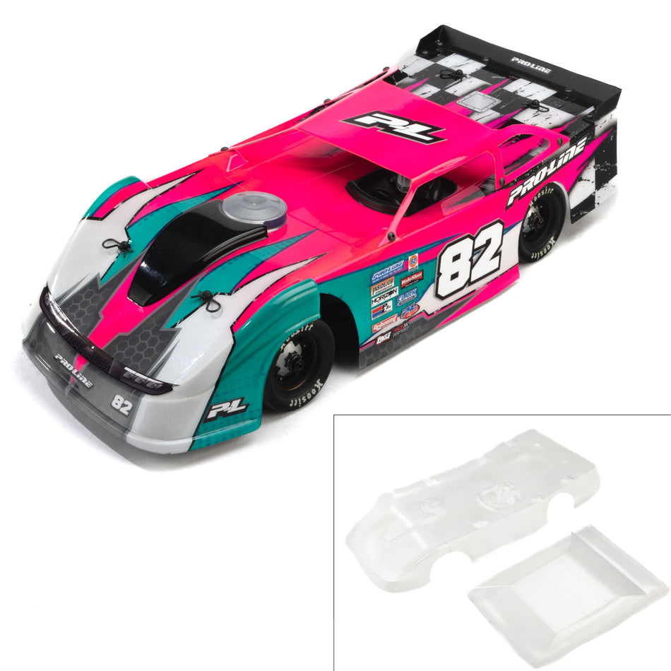 Pro-Line PRO373717 1/12 Pre-Cut Dirt Late Model Tombstone Hi-Performance Clear Body: Losi GROM ALM and NASCAR