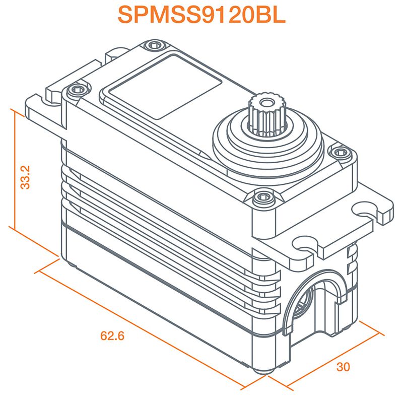 SPMSS9120BL 1/5 Digital HV High Torque Brushless Metal Gear Surface Servo