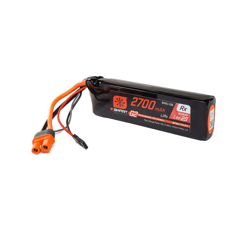 Spektrum SPMX-1056 Smart G2 Receiver LiPo 2700mAh 2S 7.4V 15C Battery IC3