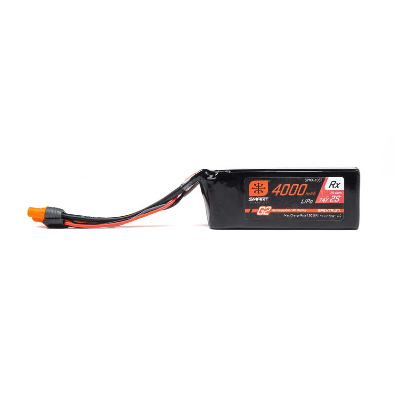 7.4V 4000mAh 2S 15C Smart G2 Receiver LiPo Battery: IC3