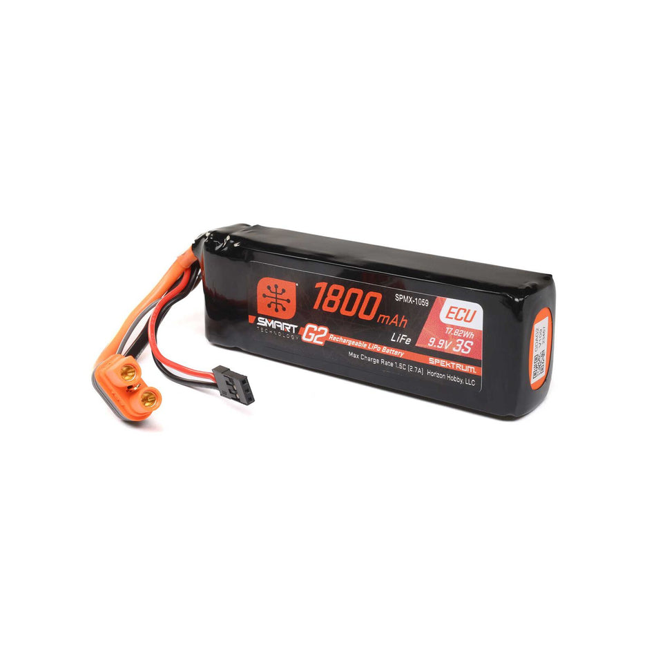 Spektum 9.9V 1800mAh 3S 10C Smart G2 ECU LiFe Battery: IC3