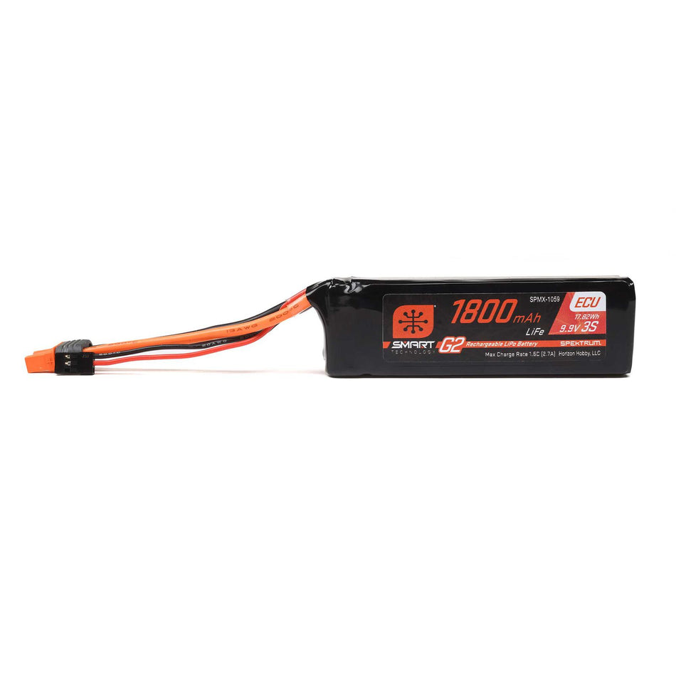 Spektum 9.9V 1800mAh 3S 10C Smart G2 ECU LiFe Battery: IC3