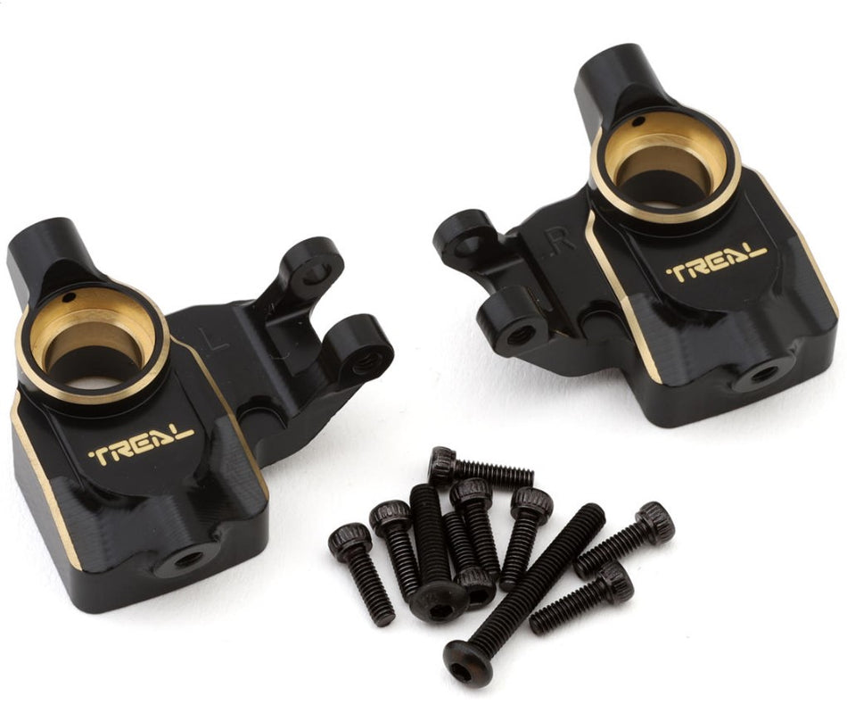 Treal Hobby Axial UTB18 Brass Front Steering Knuckles (Black)