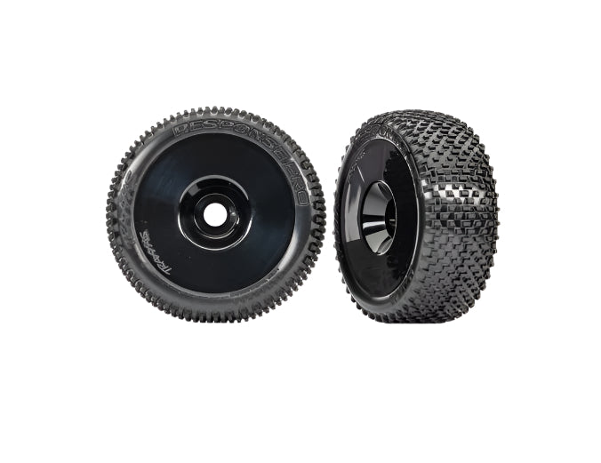 9074 Traxxas Response Pro Tires & Black Wheels (2) – Pre-Mounted 1/10 Buggy Set