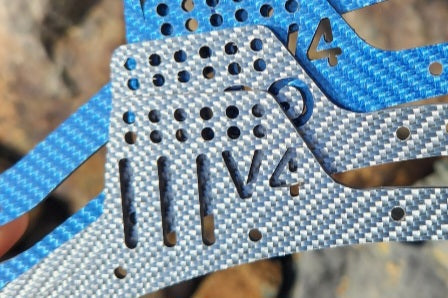 GSPEED GS-V4 Carbon Fiber Chassis (rails only) - White/Silver