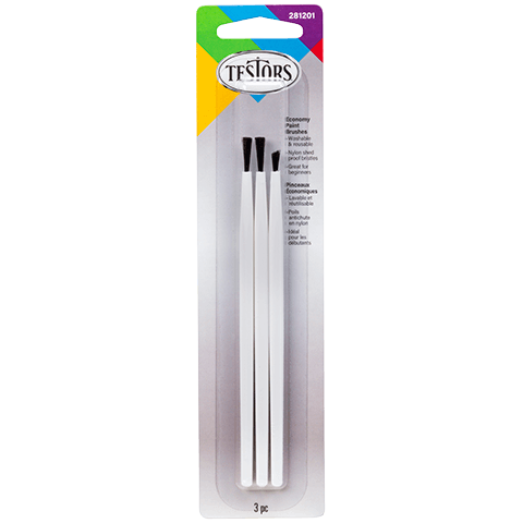 Testors TES281201 3 Piece Economy Assorted Brush Set