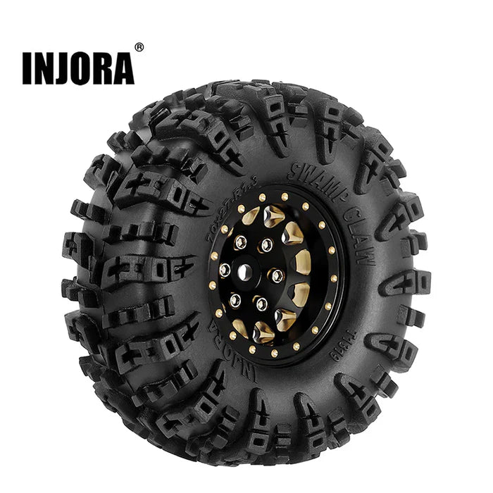 INJORA 1.3" 70*27mm -3.75mm Offset Brass Wheels Set for Micro Crawlers (4)