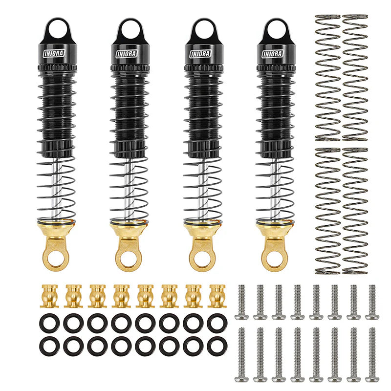 INJORA 59mm Long Threaded Oil Shocks with Brass End for 1/18 TRX4M
