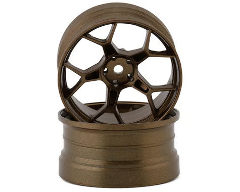 DS Racing DSC-DF-5Y2-8B-BZ Feathery Split Spoke Drift Wheels (Bronze) (2) 8mm Offset w/12mm Hex