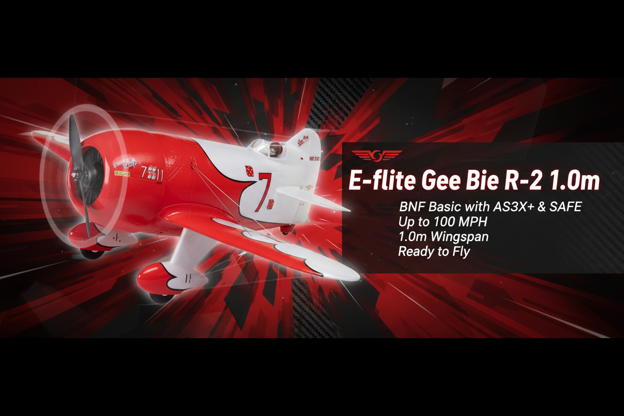 E-flite Gee Bee R-2 Banner - Right Aligned Text