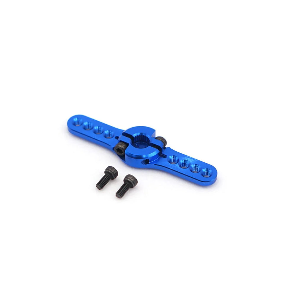 FrSky 6-25T Aluminum Dual Servo Arm – 2" Clamping Arm for 25T Servos (Blue)
