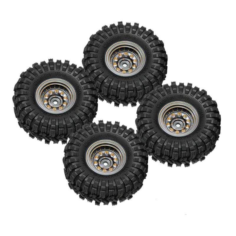 INJORA 1.0" 58*24mm -2.65mm Offset Brass Beadlock Wheel Set for 1/24 1/18 RC Crawler