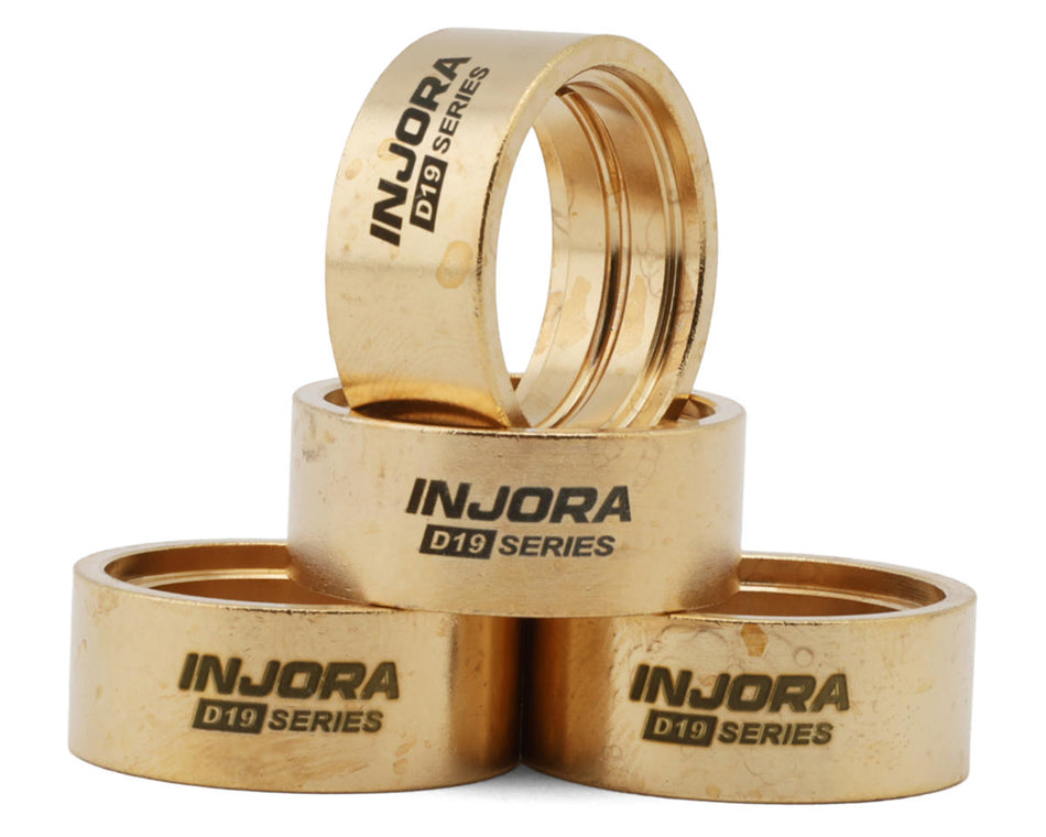 INJORA INJW7011-19-4 Axial SCX30 0.7" D19 Beadlock Brass Clamp Rings (4) (10.1g ea)