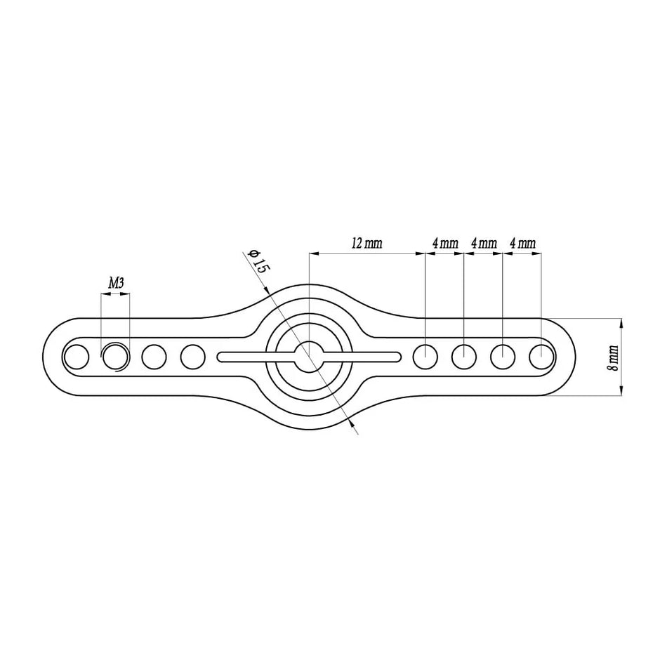 FrSky 6-25T Aluminum Dual Servo Arm – 2" Clamping Arm for 25T Servos (Blue)