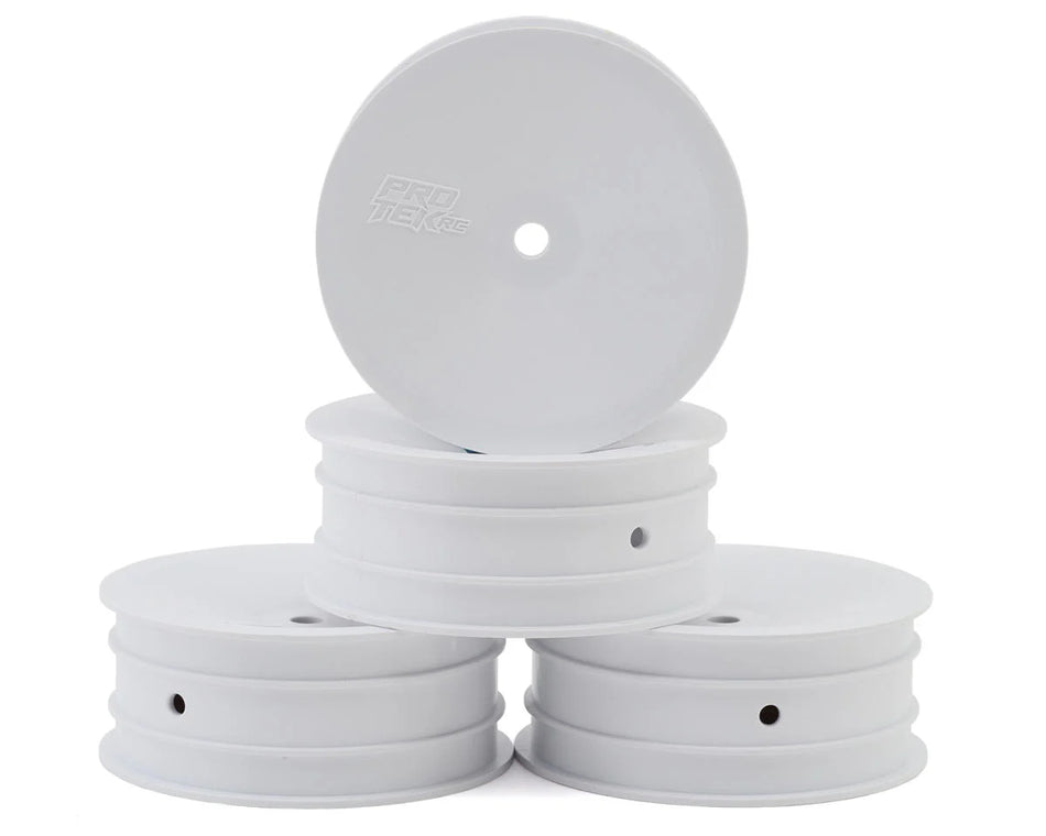 ProTek RC 2.2" Concave Front 2WD 1/10 Buggy Wheels (White) (4) (12mm Hex)