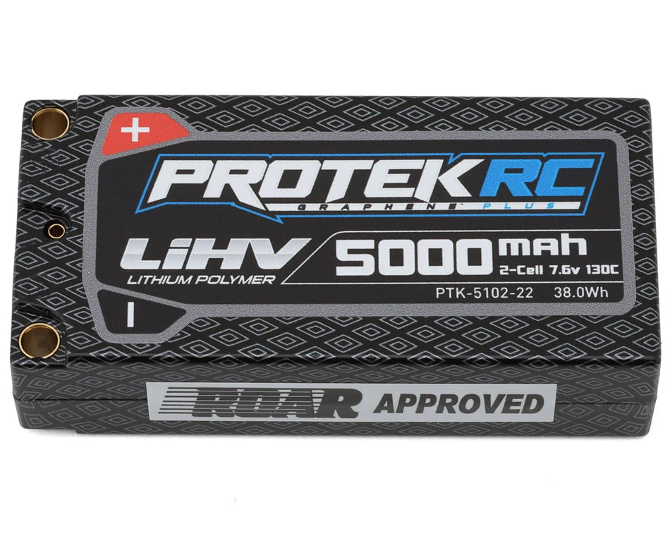 ProTek RC 2S 130C Low IR Si-Graphene + HV Shorty LiPo Battery (7.6V/5000mAh) w/5mm Connectors