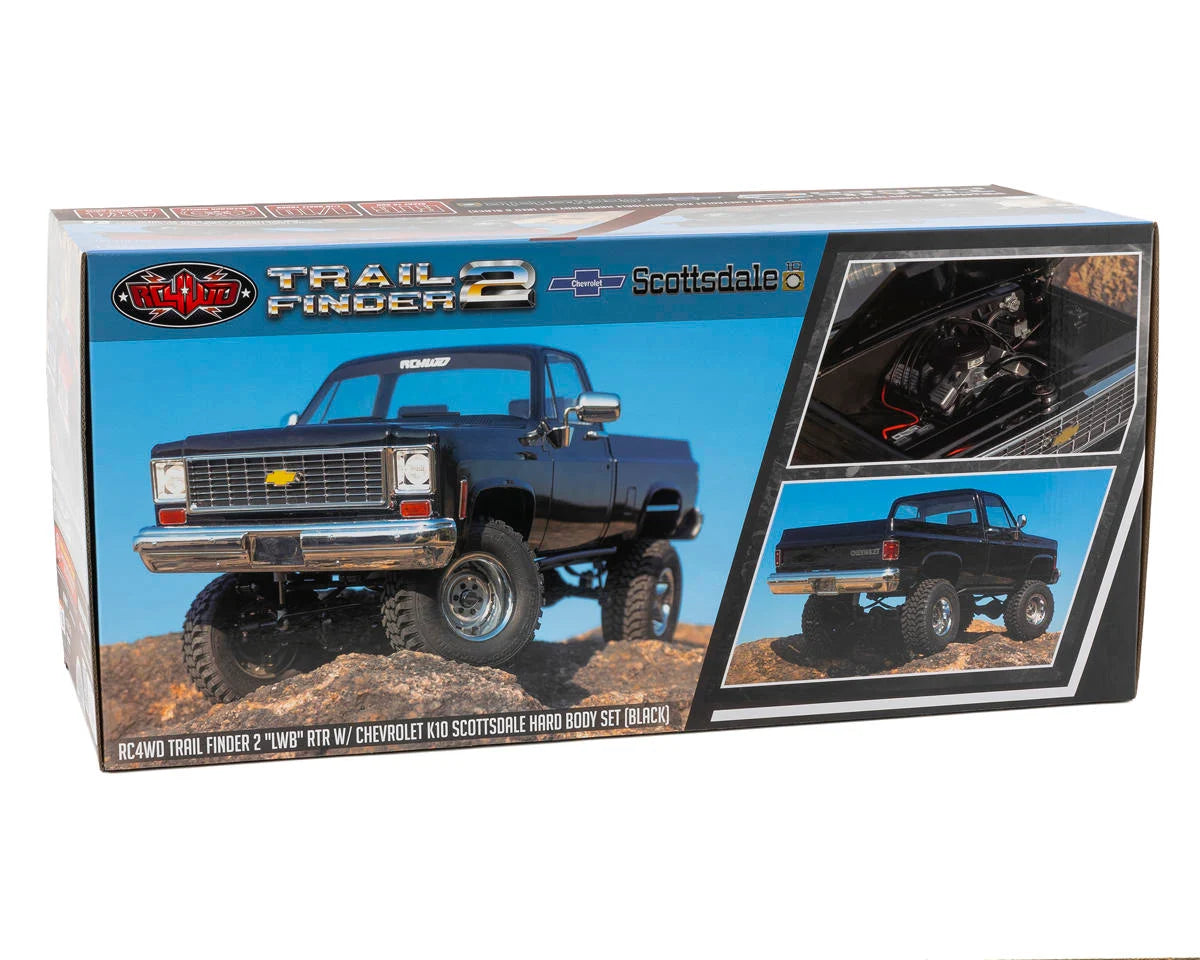 RC4WD Trail Finder 2 "LWB" RTR Scale Truck w/ Chevrolet K10 Scottsdale Hard Body (Black)