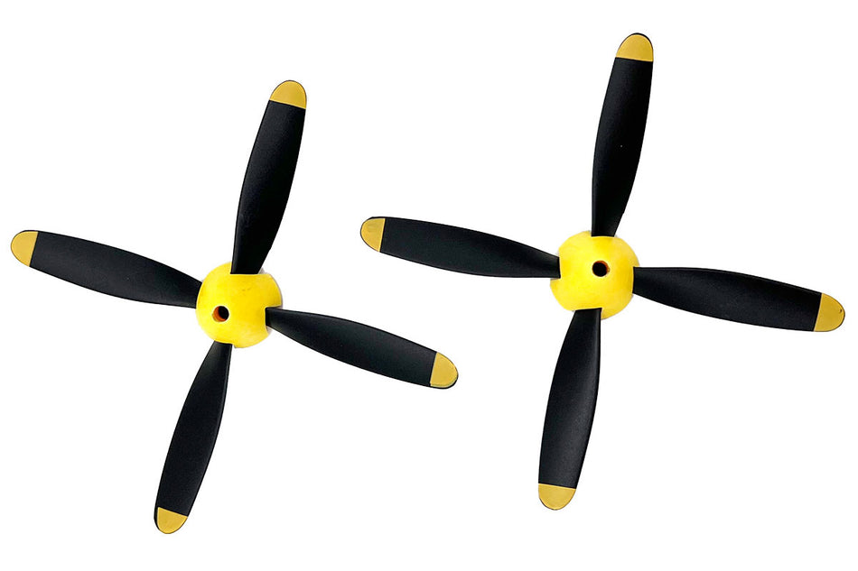 Rage RC RGRA1364 4-Blade Prop w/Spinner (2-Pack); P-51 Obsession