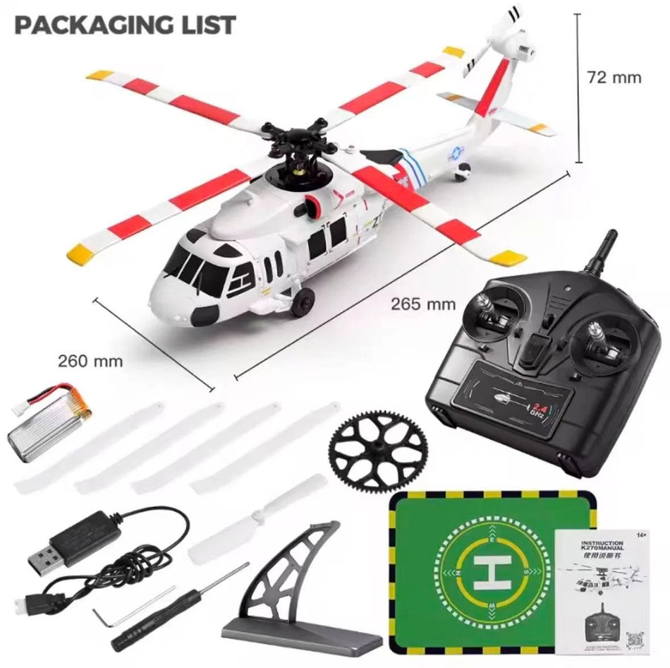 RCPro Brushless UH-60L4CH Flybarless RC Helicopter with Optical Flow