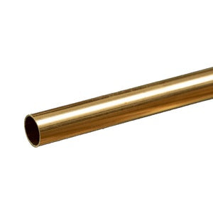 Round Brass Tube: 11/32" OD x 0.014" Wall x 12" Long (1 Piece)