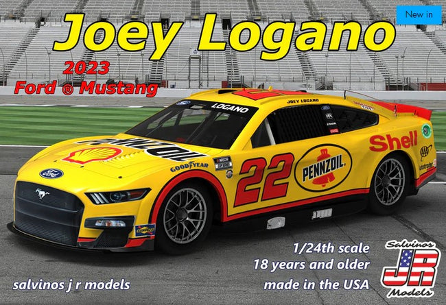 1/24 Scale Team Penske, Joey Logano, 2023 body, Ford Mustang "Shell-Pennzoil" Plastic Model Car Kit