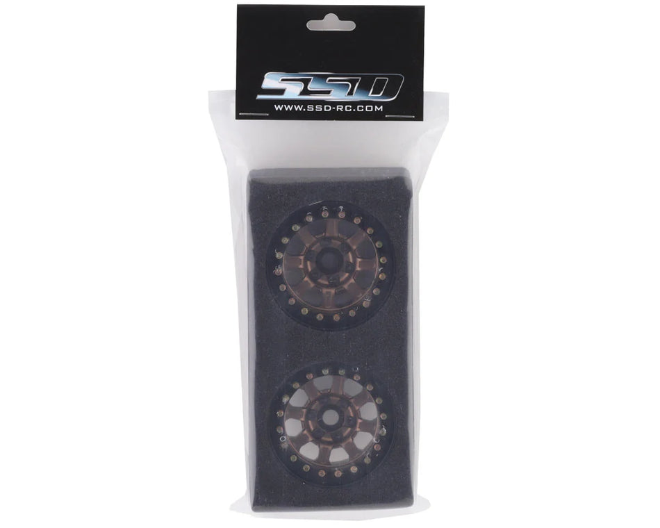 SSD RC Warrior 1.9" Beadlock Crawler Wheels (Bronze, 2pcs) – CNC Aluminum [SSD00430]