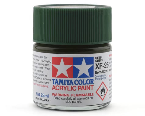 Tamiya XF-27 Flat Black Green Acrylic Paint (23ml)