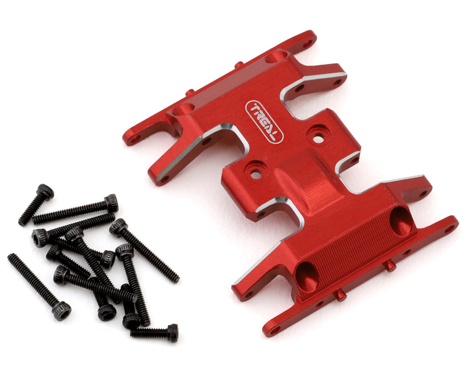 Treal Hobby TLHTSCX24-14 Axial SCX24 CNC Aluminum Skid Plate Red
