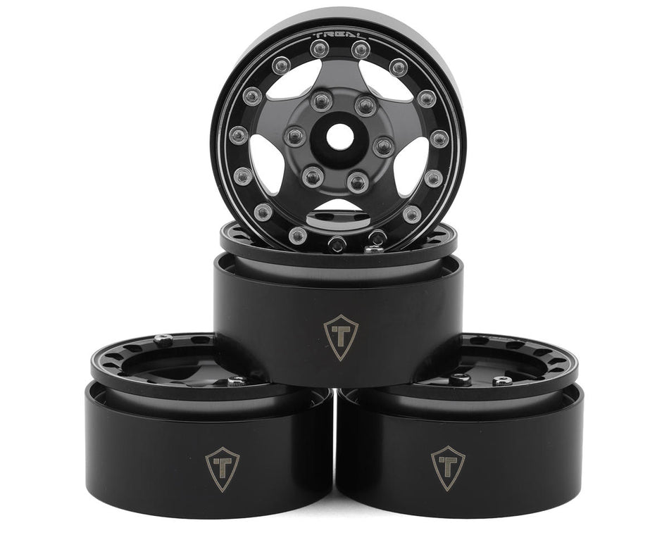 Treal Hobby Type B 1.55" Classic 5-Spoke Beadlock Wheels (Grey) (4)