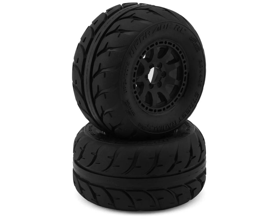 UpGrade RC Street Radials 2.2" Pre-Mounted On-Road Tires for Mini Maxx®/XRT® & Mini Kraton® (2)